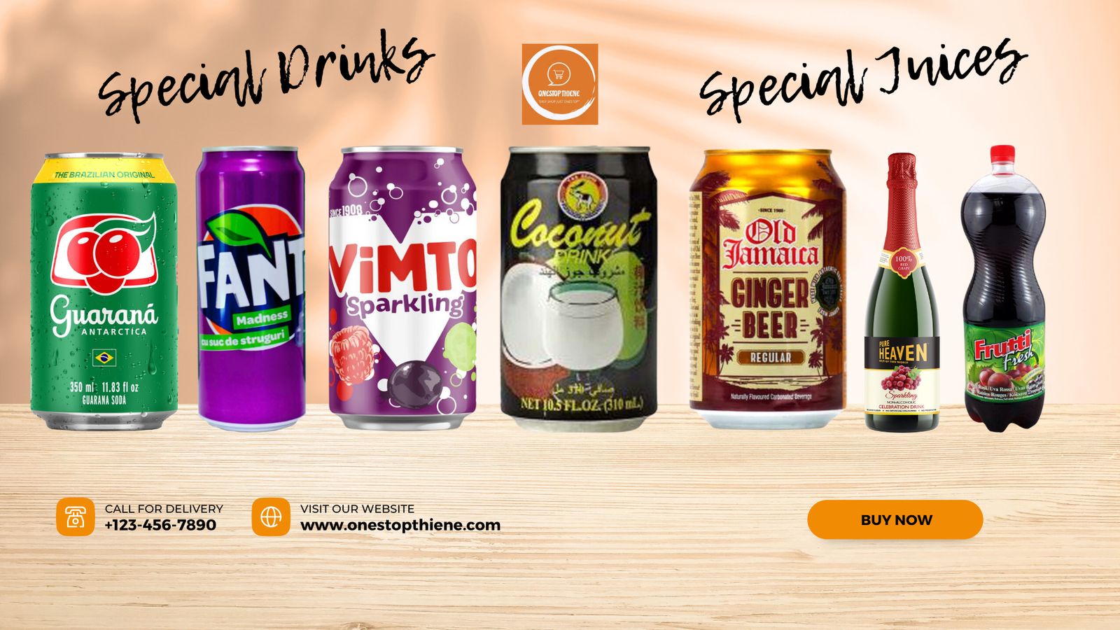 Grey and Orange Modern Fresh Fruit Drink Menu Banner Landscape (2)